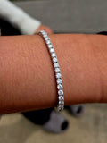 Silver,  White Gold Plated Moissanite Chain.