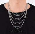 2mm Rhodium Plated 925 Sterling Silver Curb Chain Necklace 18 Inch